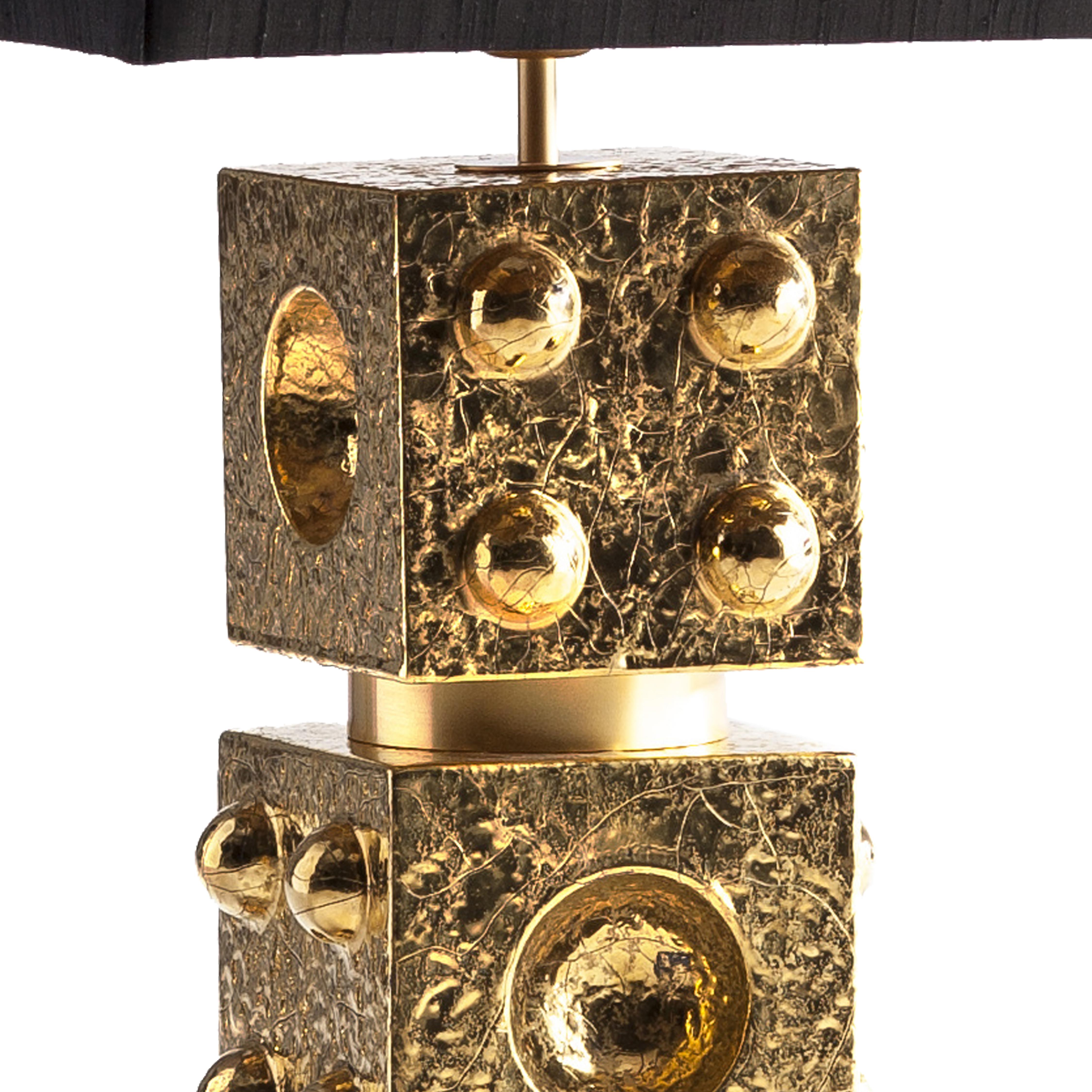 Italian Adam Table Lamp with Shade by Marioni For Sale