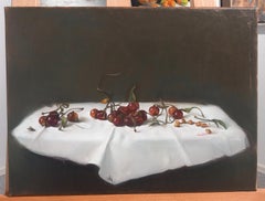 Cherries. 2025. Oil on canvas. 29x39.5 cm. Signed