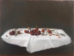 Cherries. 2025. Oil on canvas. 29x39.5 cm. Signed