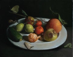 Still Life with Lemons and Bugs. 2025. Oil on canvas. 35x27 cm. Signed