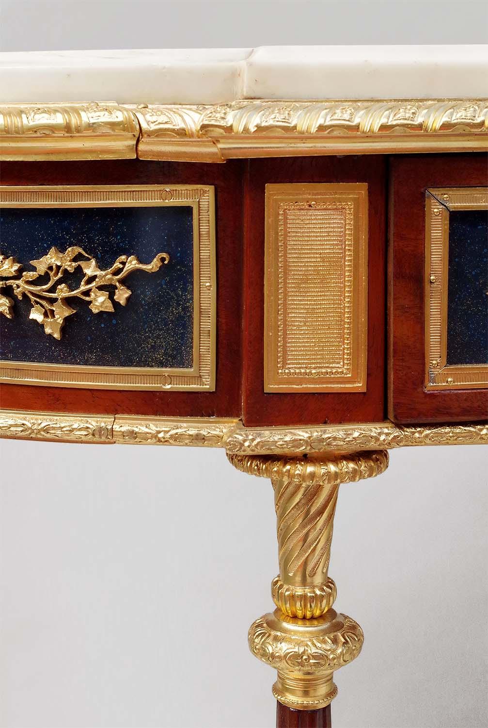 Porcelain Adam Weisweiler, Louis XVI Style Console Sideboard in Mahogany, 19th Century For Sale