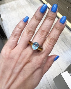 Anello Adamas con topazio blu e citrino
