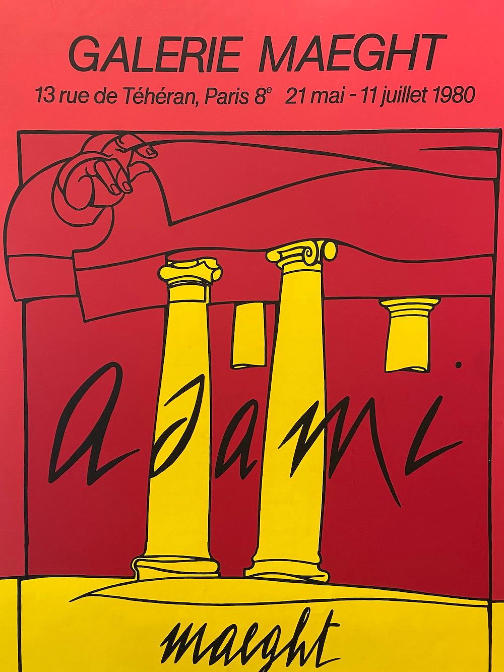 Adami Galerie Maeght original vintage poster. This poster has been linen backed for preservation, it is in excellent condition. 


ARTIST	
Adami

YEAR	
1980

DIMENSIONS	
169 x 126cm

CONDITION	
Good

FORMAT	
Linen Backed

