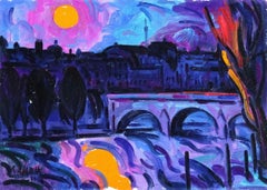 Sonnenuntergang in Paris. 2006, Öl auf Karton, 33x45,8 cm