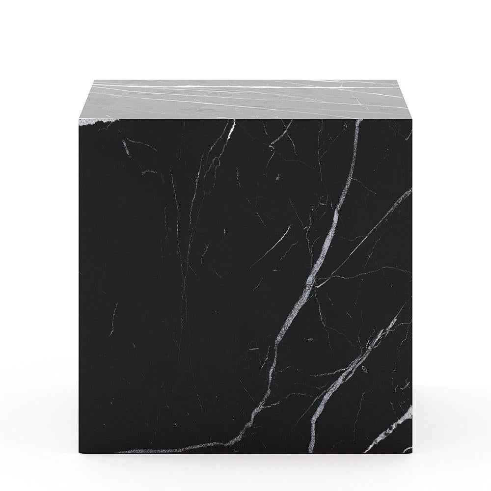 Side Table Adamo with wooden structure and
with marble plates in black marble.