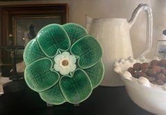 Adams and Bromley Majolica 'Pond Lily' Plate, C. 1890's