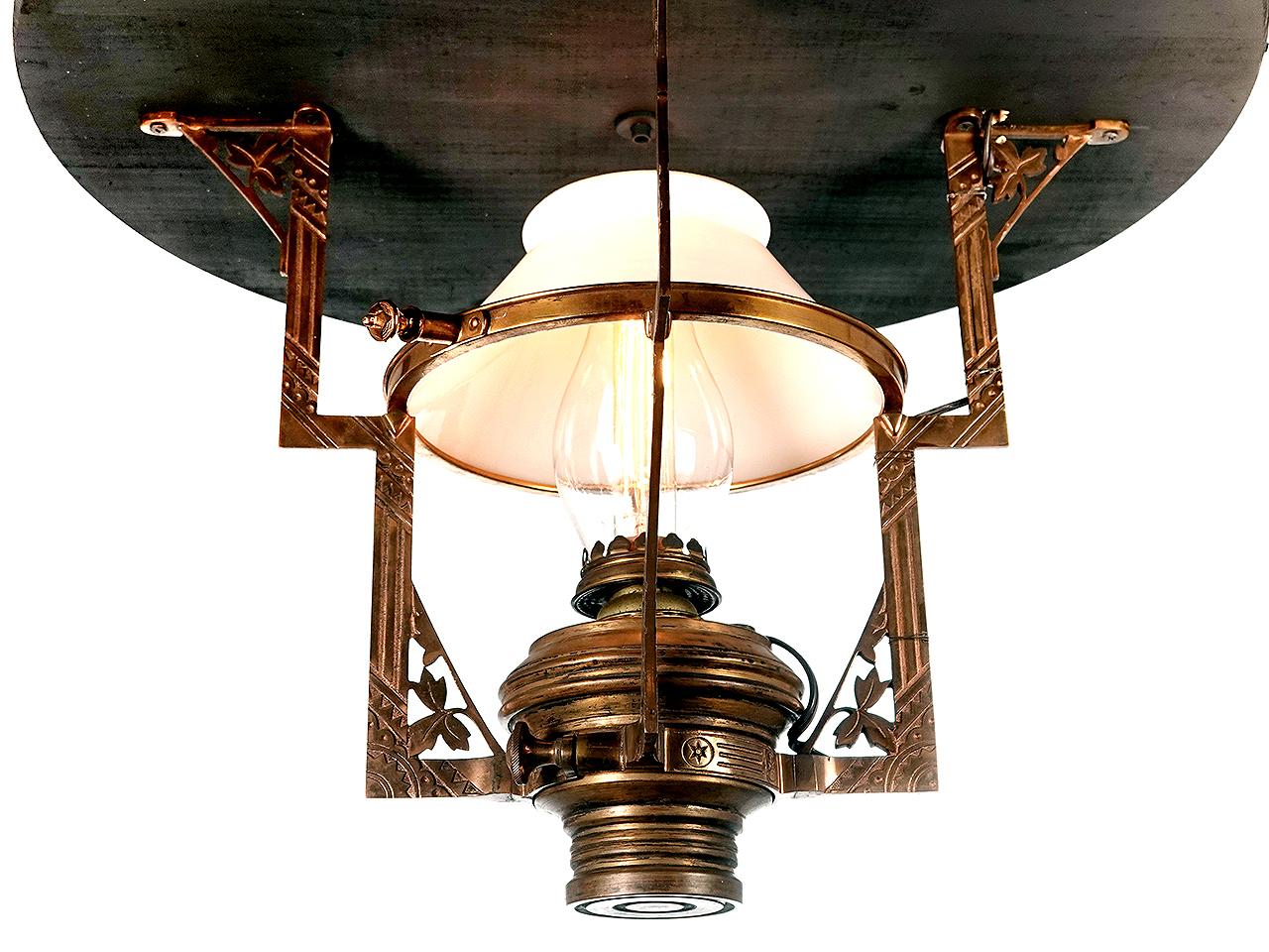 If you are a Railroad collector then you already know just how rare this lamp is. Its a No.33 Center Oil Lamp. Its a short drop fixture specifically designed for narrow gauge railroad cars. You may not find an original like this again outside a