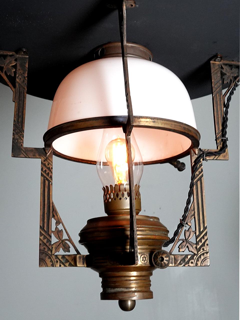 19th Century Adams and Westlake Narrow Gauge Railroad Center Lamp