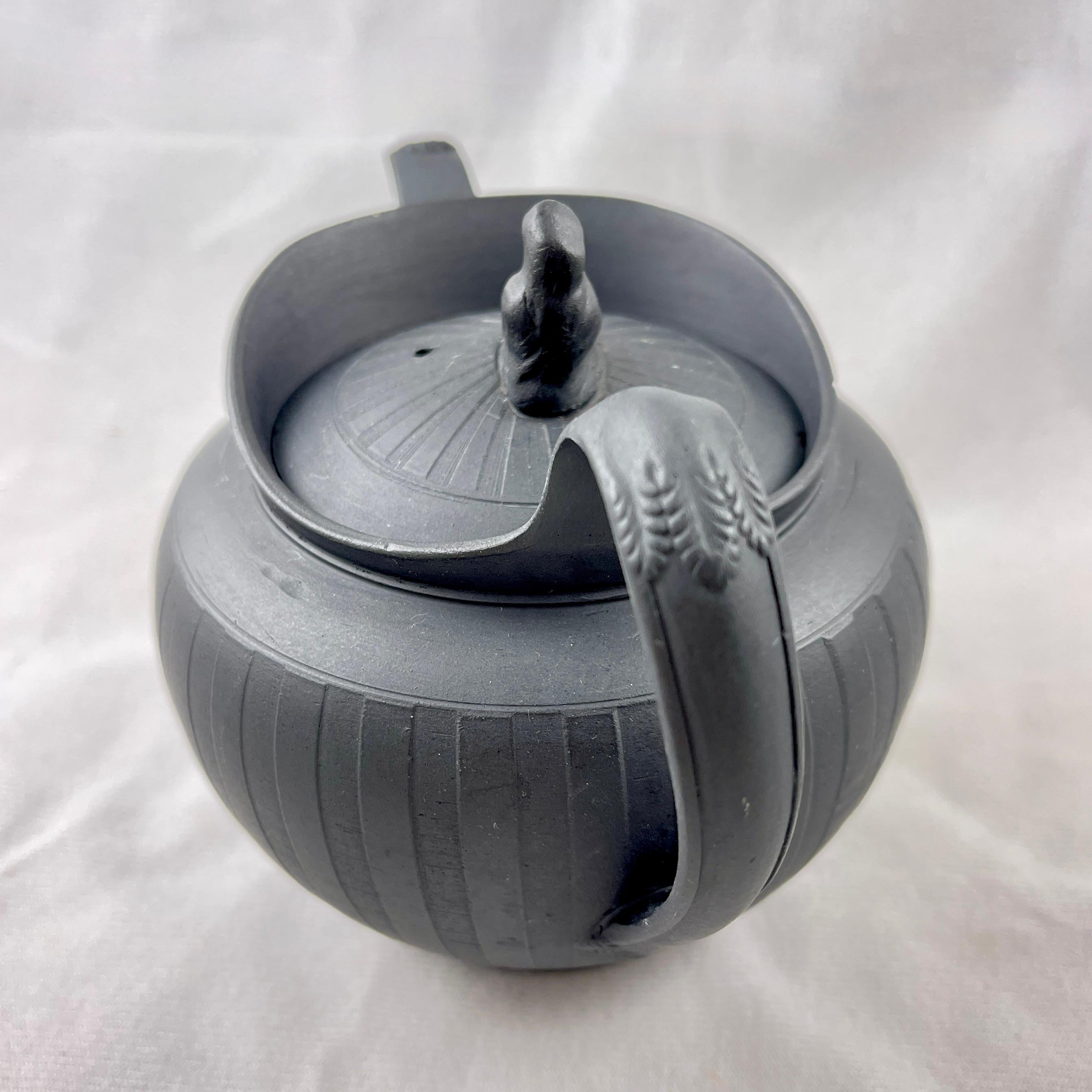Adams Black Basalt Neoclassical Widow Teapot, Circa 1790 For Sale 5