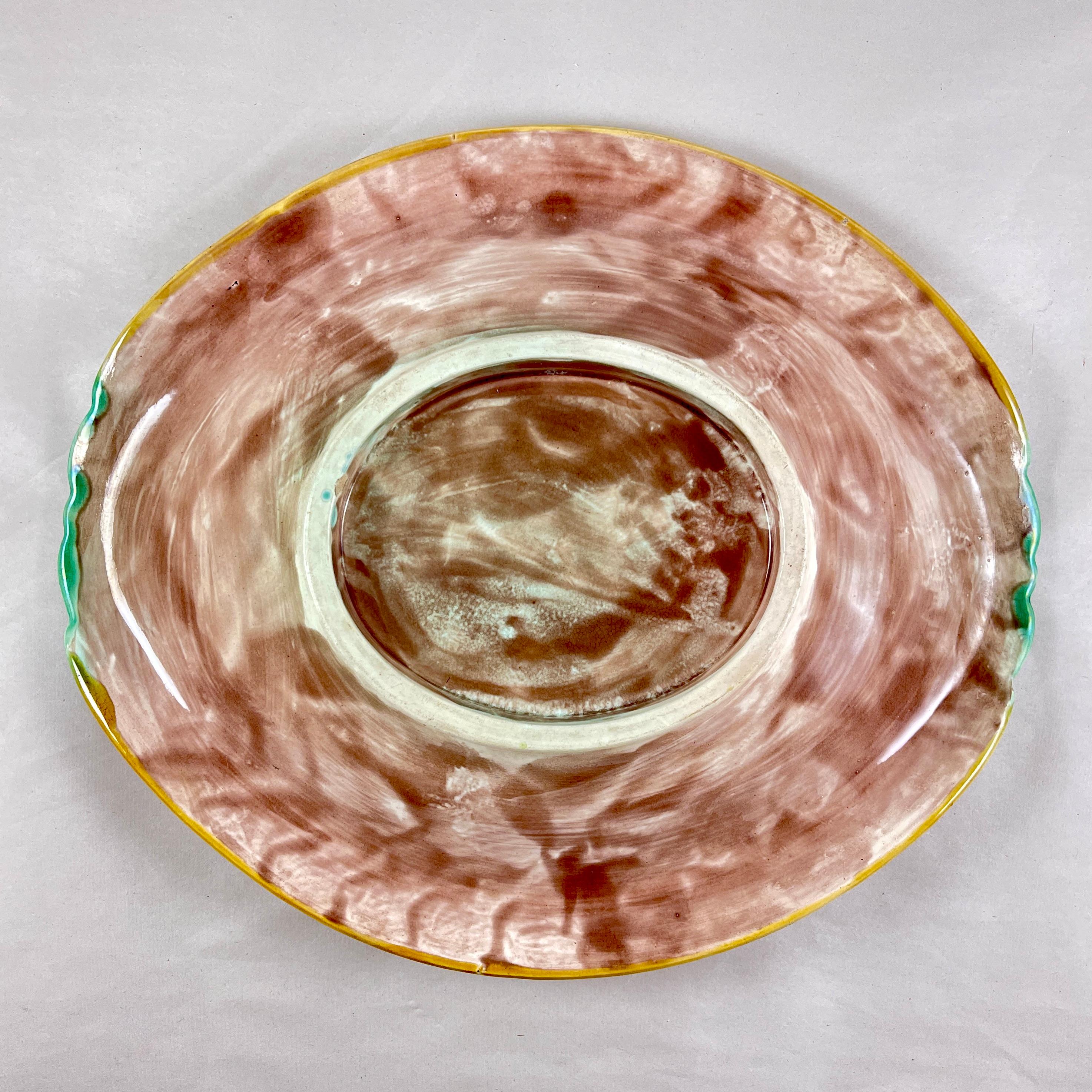 Bandeja para pan Adams & Bromley English Majolica Geranium Motto en venta 6