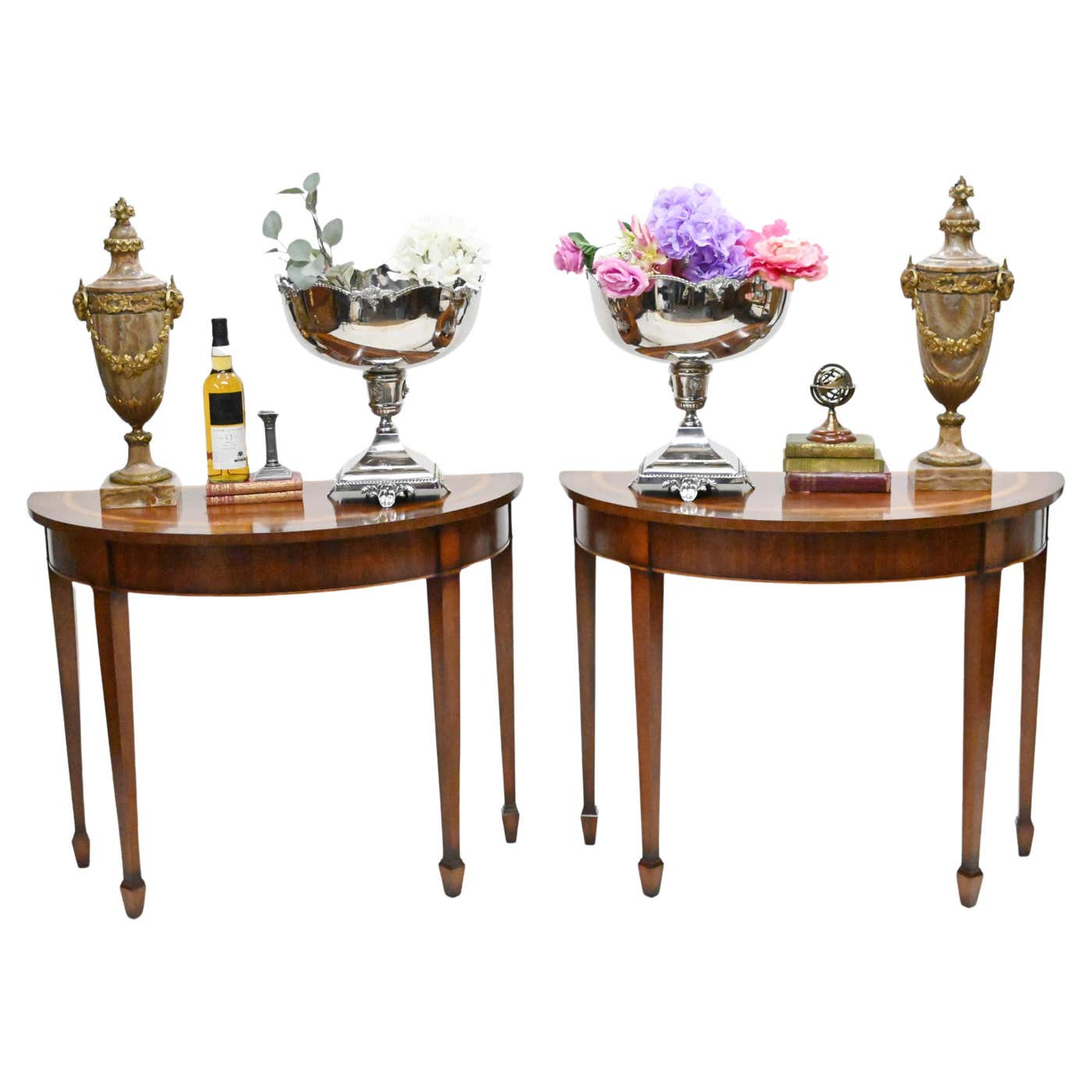 Adams Console Table Demi Lune Mahogany Hall Tables at 1stDibs