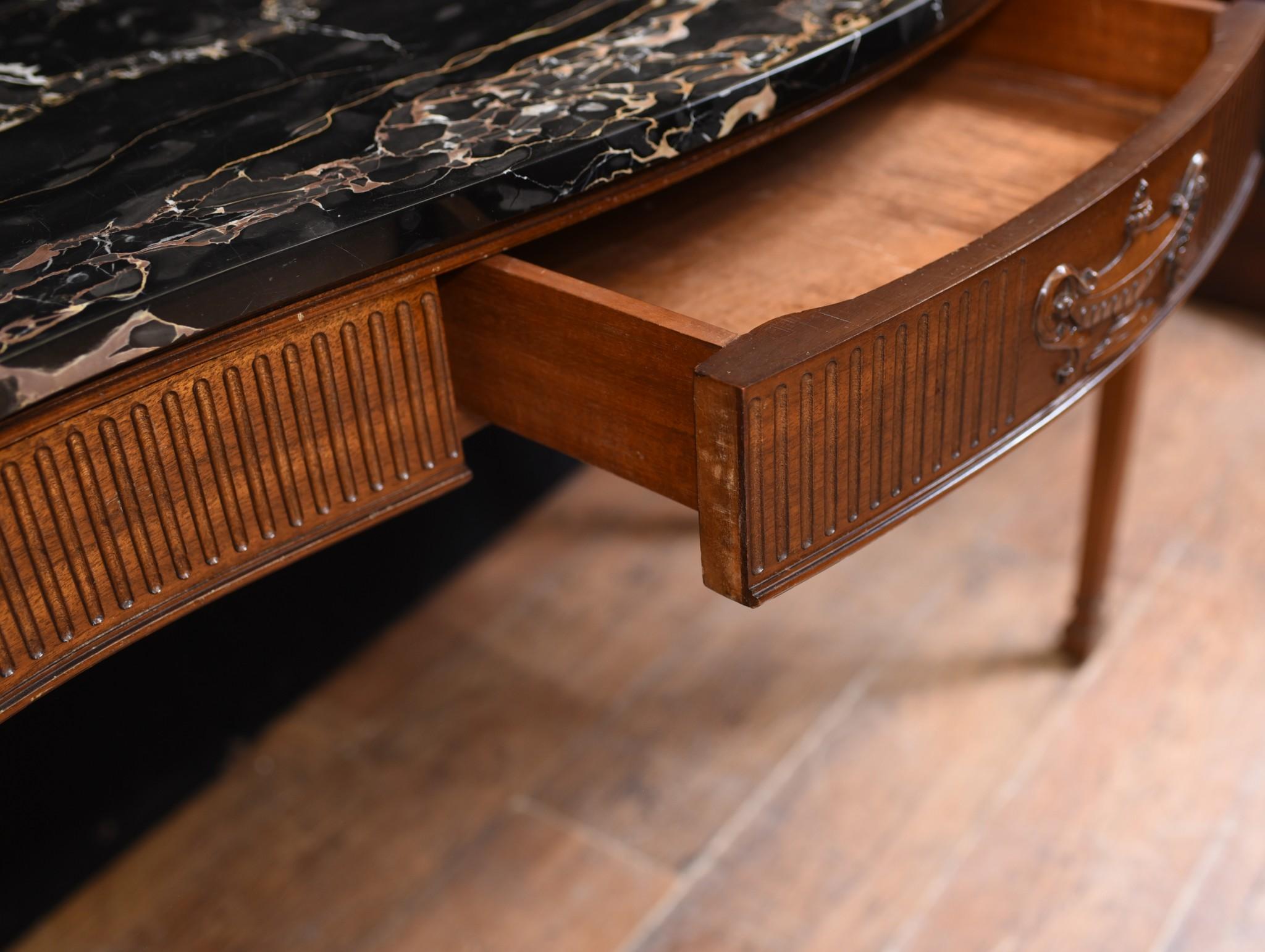 Adams Console Table - Mahogany Demi Lune Regency Tables For Sale 4