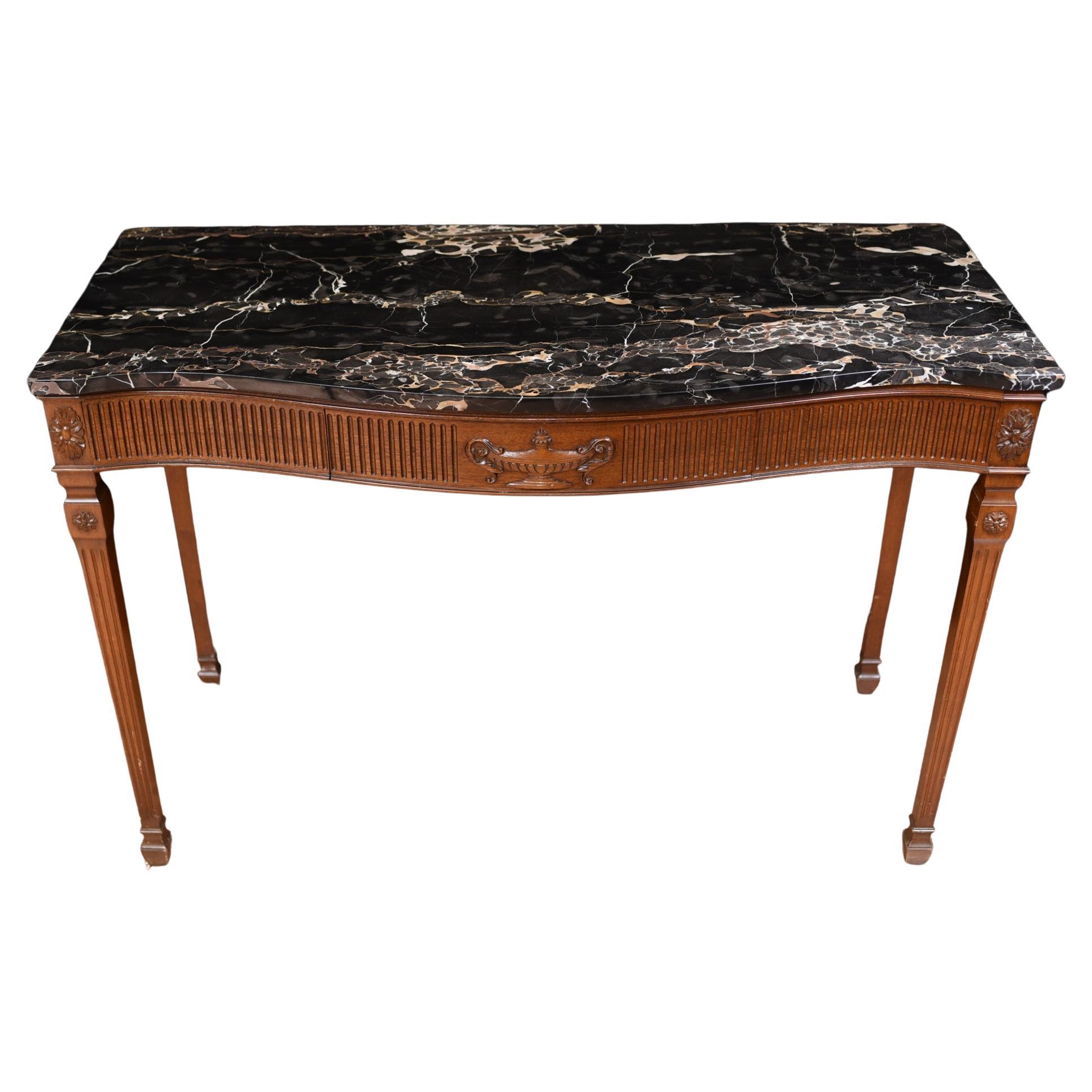 Adams Console Table - Mahogany Demi Lune Regency Tables For Sale