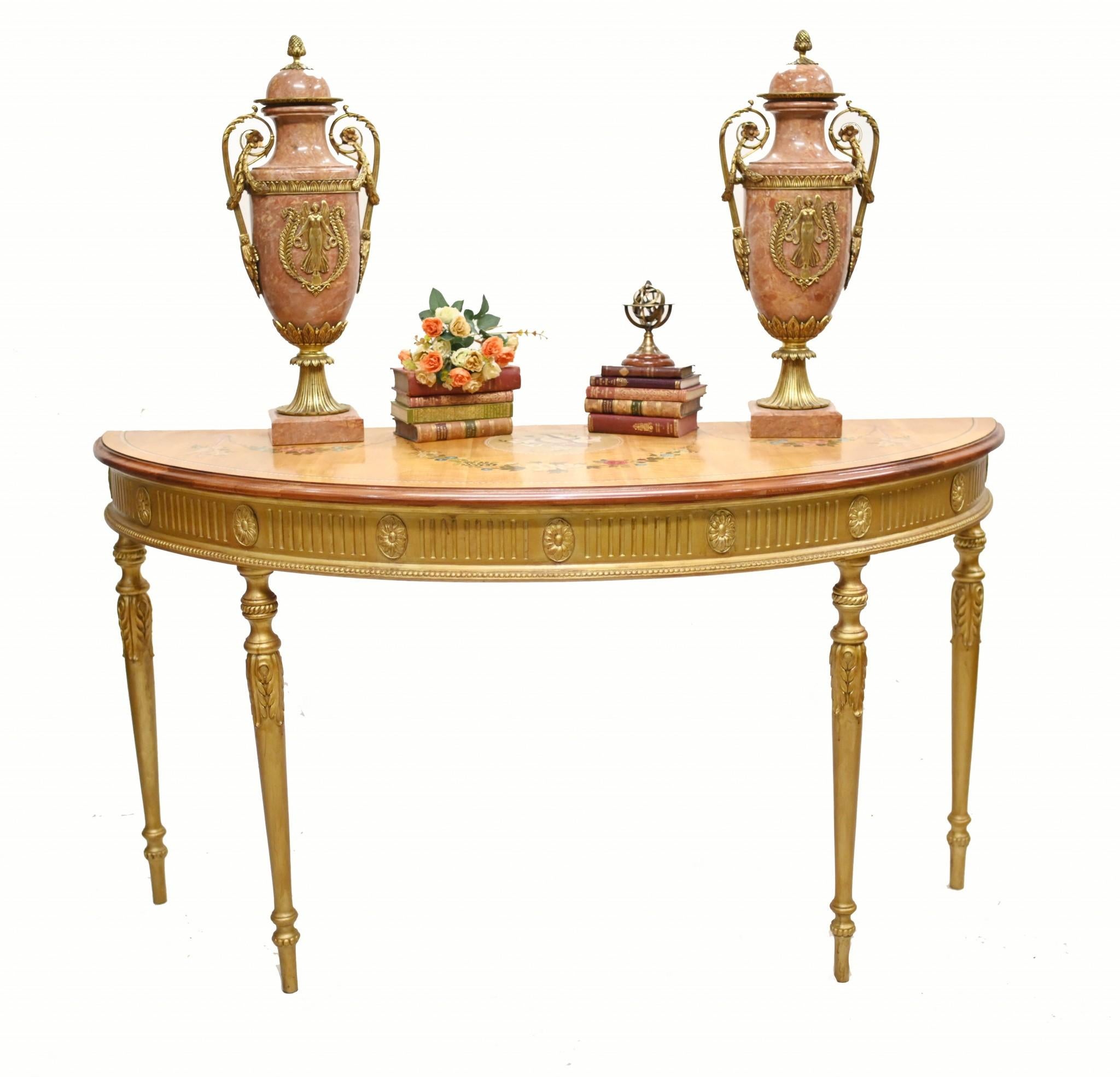 Adams Console Table Satinwood Painted Top 6