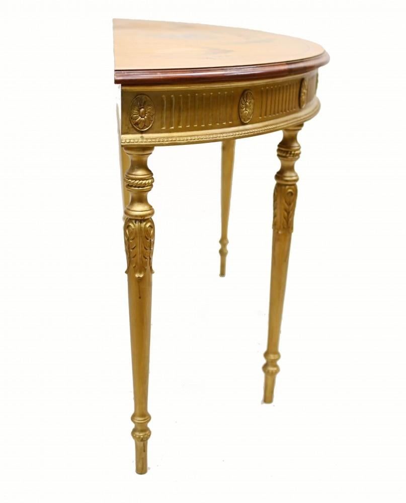 Adams Console Table Satinwood Painted Top For Sale 1