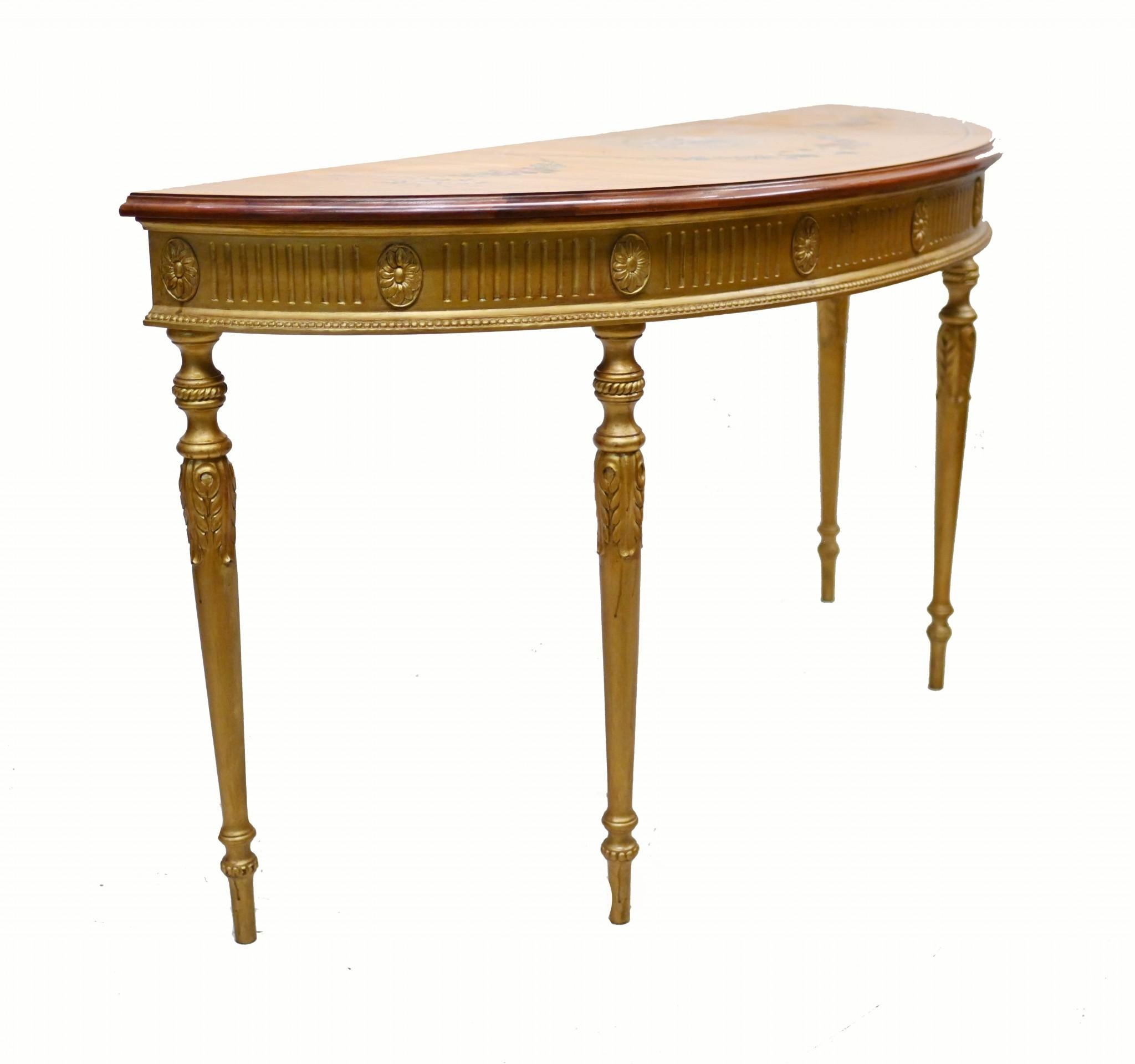 Adams Console Table Satinwood Painted Top 4