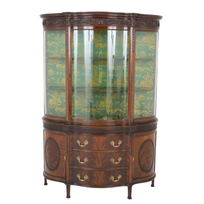 Adams Vitrine Vitrine Mahagoni Serpentine im Angebot 7