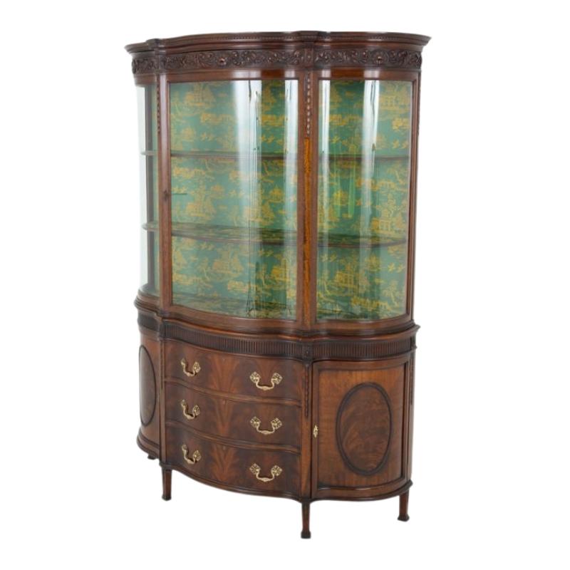 Adams Vitrine Vitrine Mahagoni Serpentine im Angebot 4