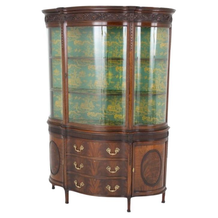 Adams Vitrine Vitrine Mahagoni Serpentine im Angebot