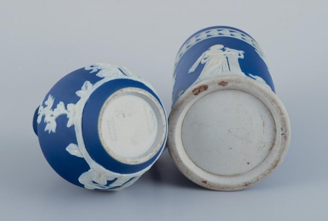 Adams, England, cylindrical vase and creamer in biscuit porcelain.  For Sale 1