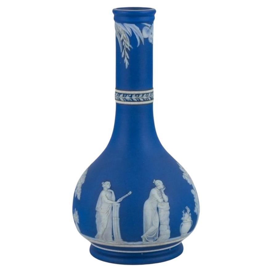Adams, England, vase in biscuit porcelain. Classic scenes. Early 20th C. For Sale