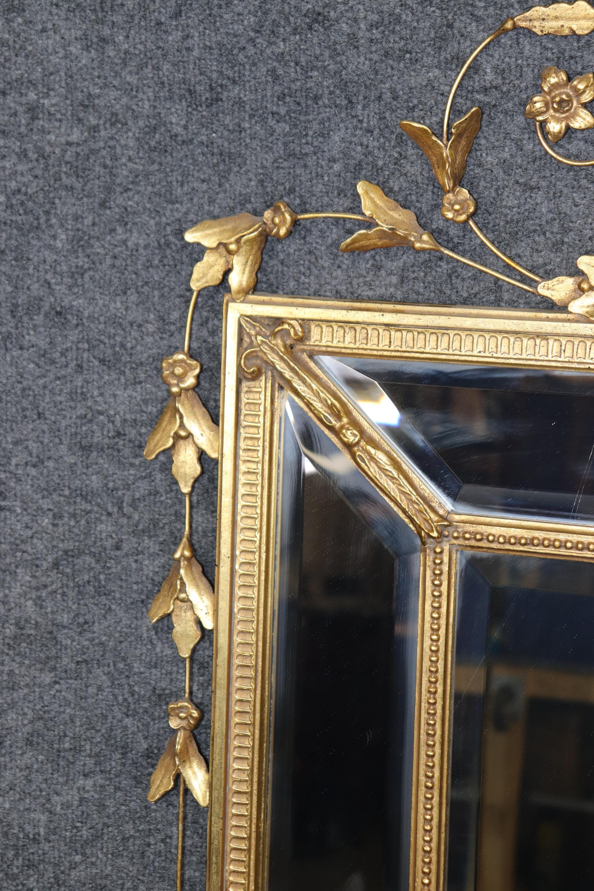 Late 20th Century Adams Gilt Wire and Wood Beveled Glass Friedman Brothersdecorative Arts Mirror
