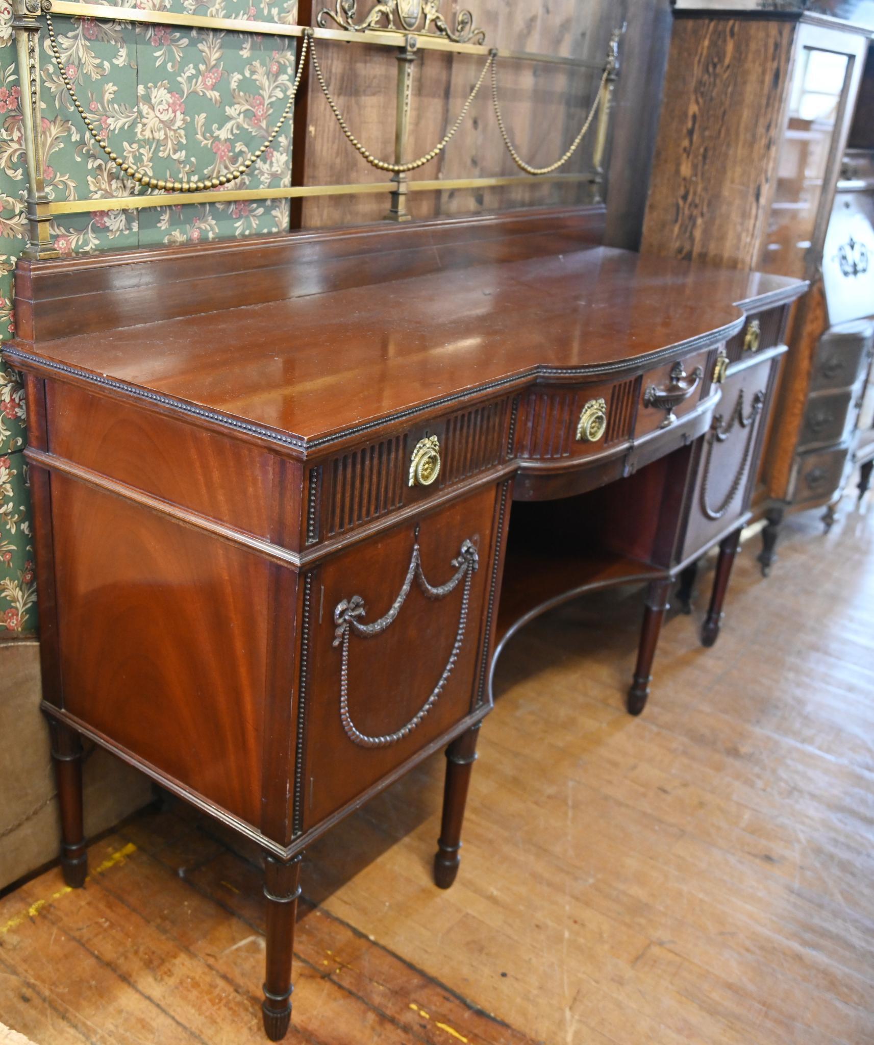 Adams Mahogany Sideboard Classical Buffet Server 1880 In Good Condition For Sale In Potters Bar, GB