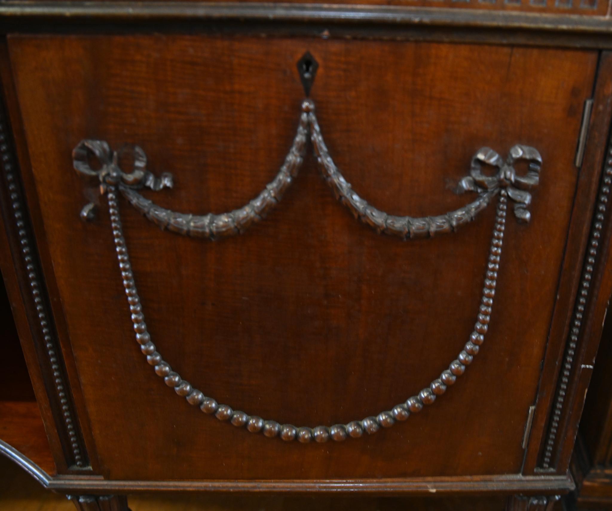 Late 19th Century Adams Mahogany Sideboard Classical Buffet Server 1880 For Sale