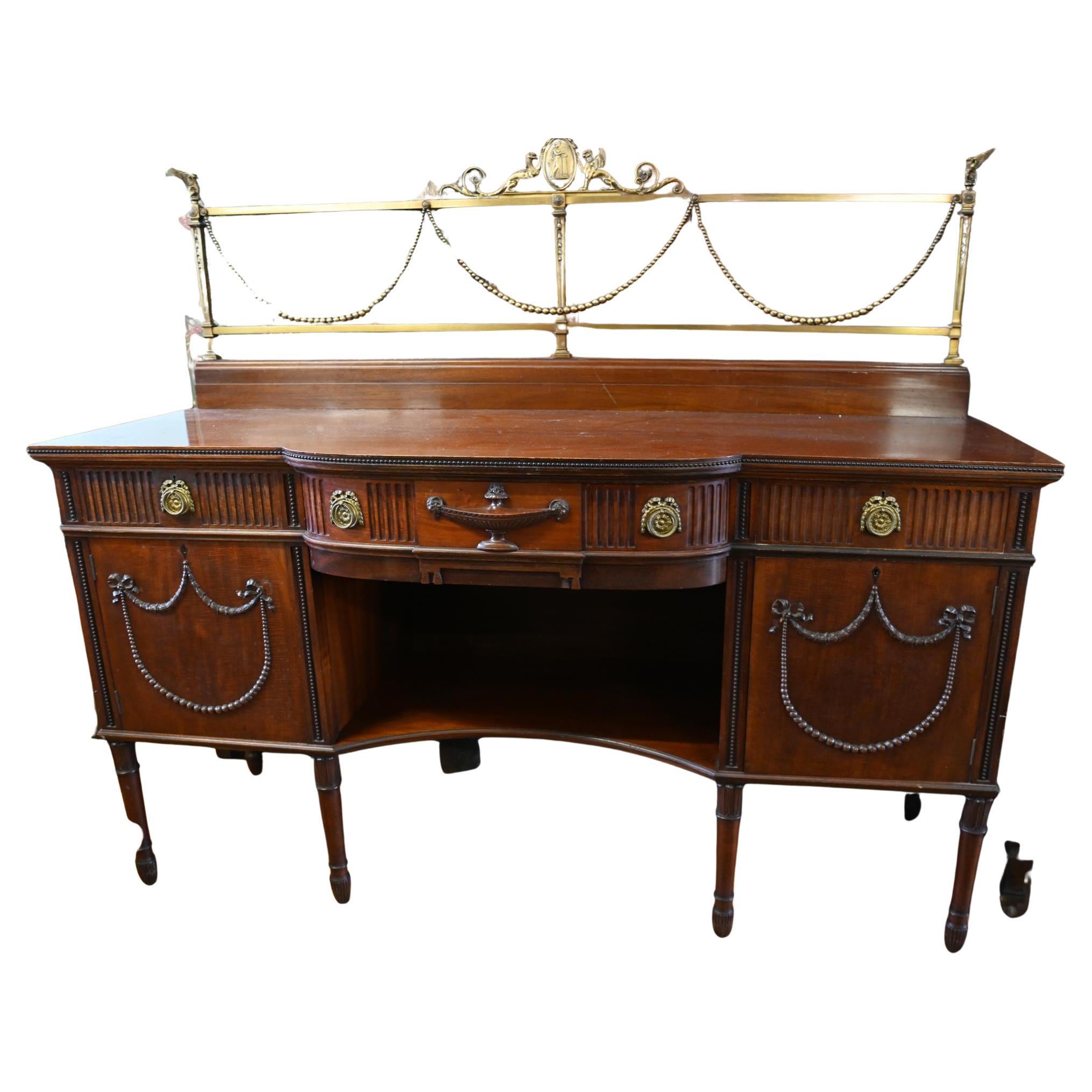 Adams Mahogany Sideboard Classical Buffet Server 1880 For Sale
