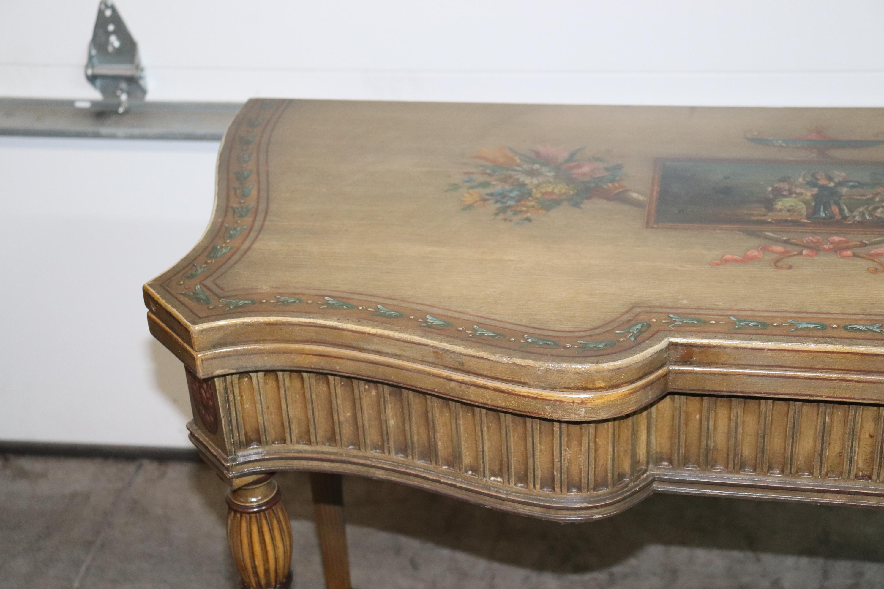 Late 19th Century Adams Paint Decorated English Foliding Card Console Table, Circa 1890 For Sale