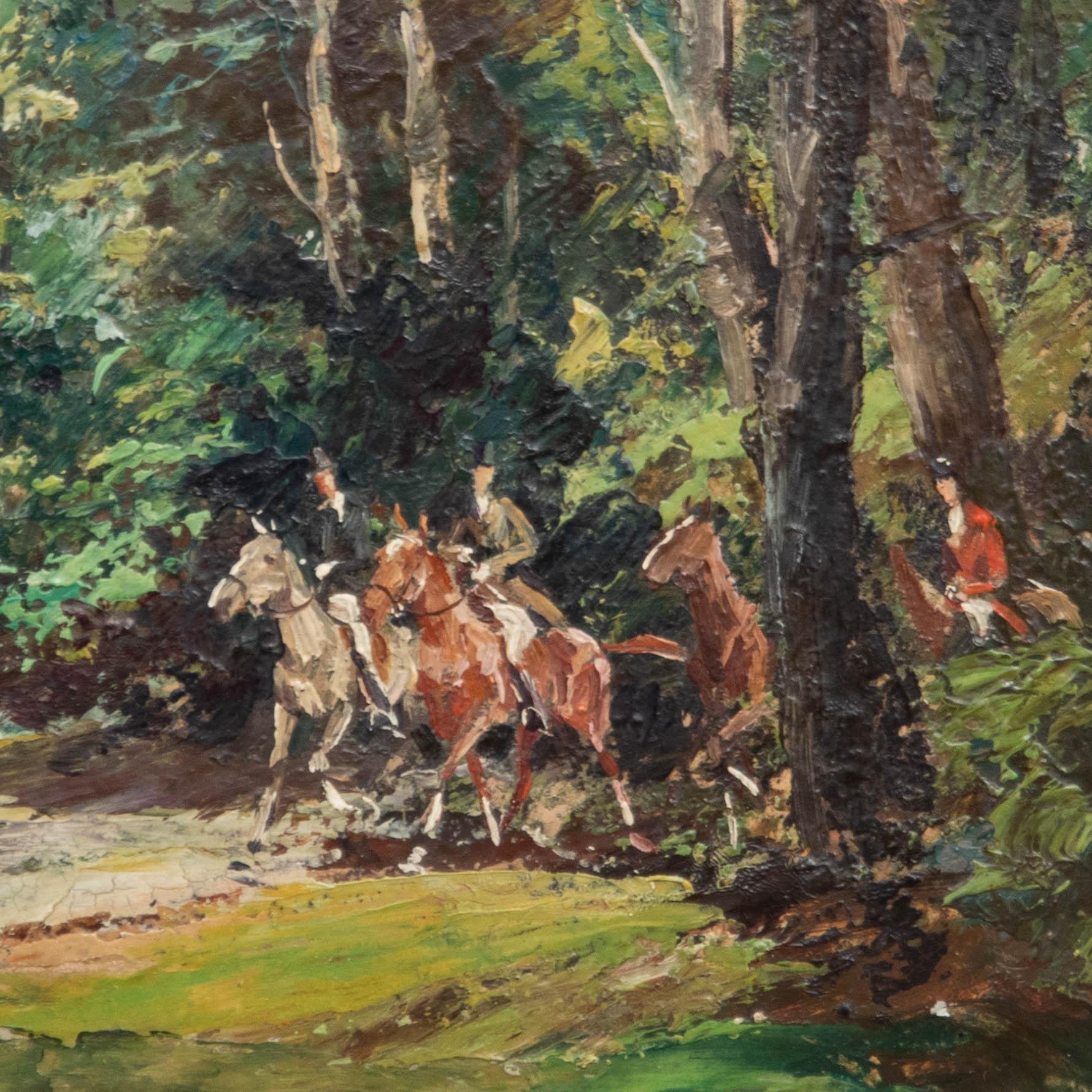 Adams - Framed Mid 20th Century Oil, Hunting Through Woodland 3