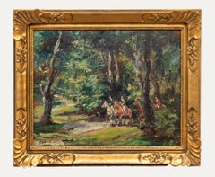 Adams - Framed Mid 20th Century Oil, Hunting Through Woodland