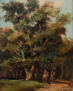 Adams - Olio della metà del 20° secolo incorniciato, La caccia