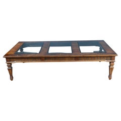 Adams Revival Coffee Table Walnut Glass Inserts