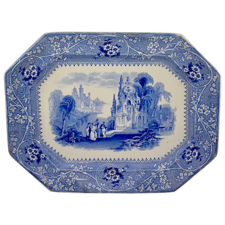 Adams and Sons Blue and White Staffordshire Transferware 'Columbia