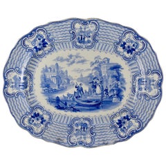 Adams & Sons Staffordshire Blue and White Transferware 'Bologna' Platter