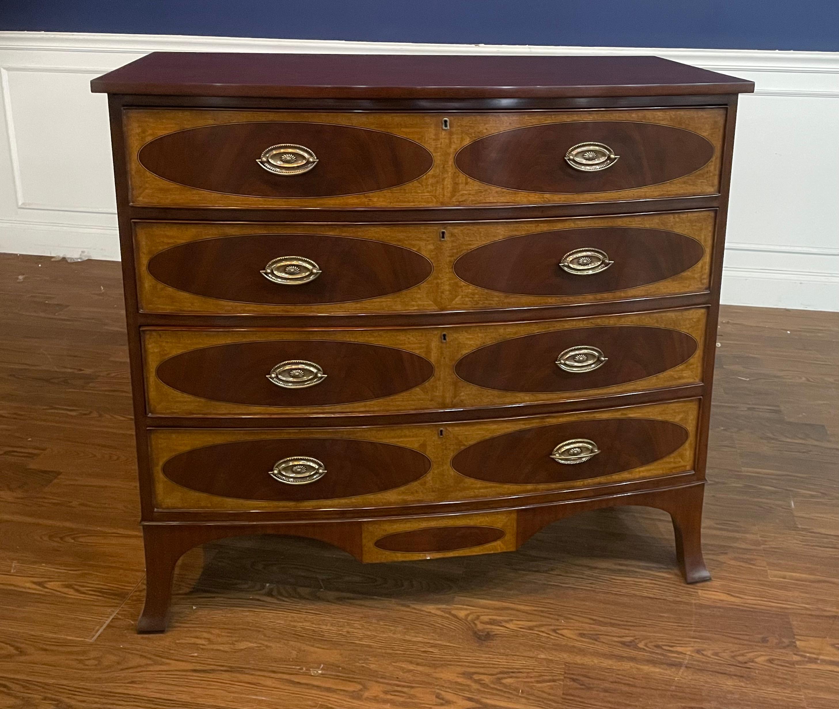 Adams Style Bow Front Mahogany Chest by Leighton Hall  For Sale 3