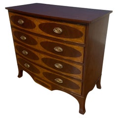 Adams Style Bow Front Mahogany Chest by Leighton Hall 