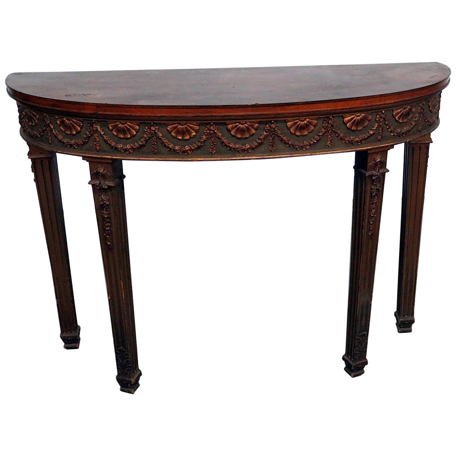 Adams Style Demi-Lune Console Table