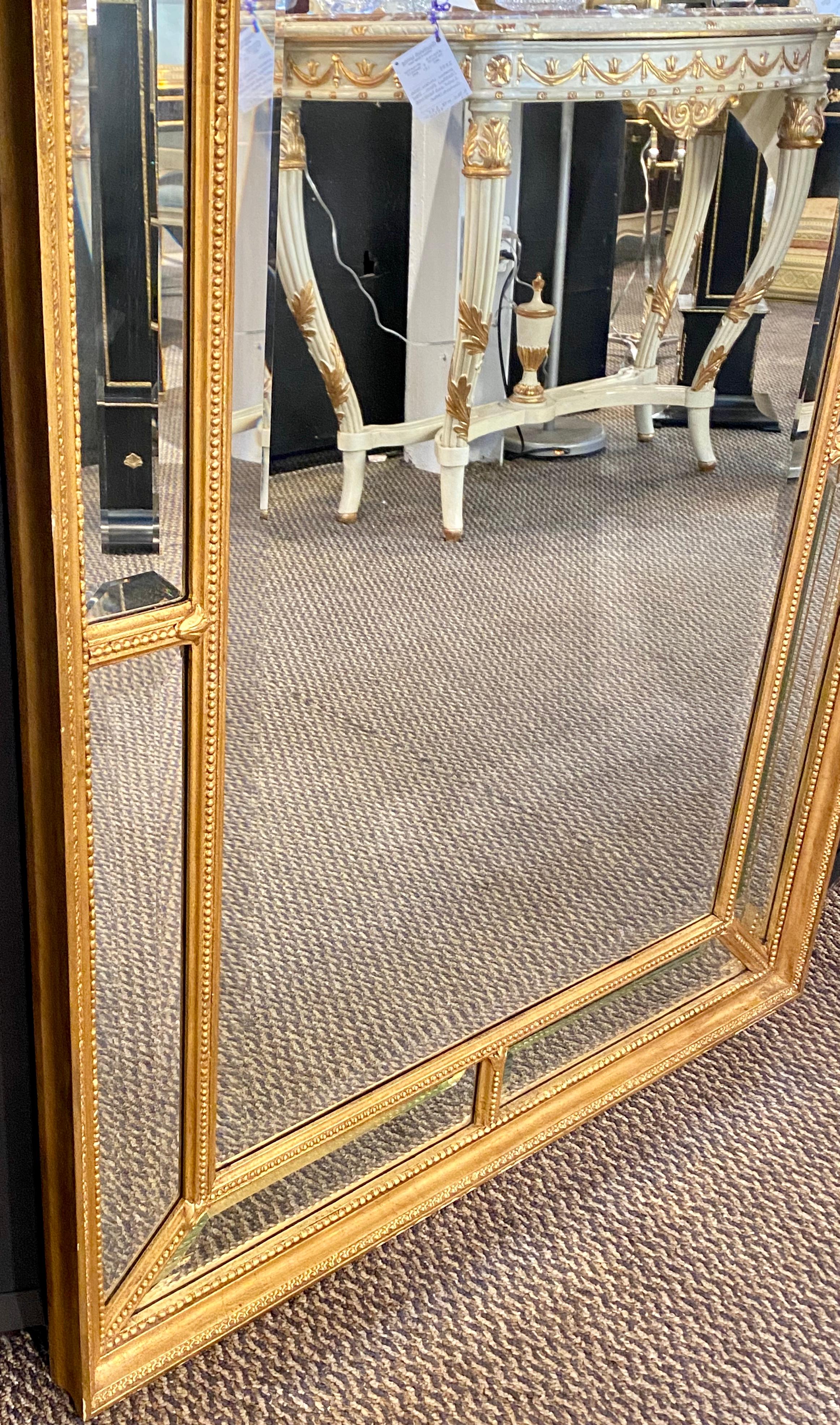 Adams Style Gilt Carved Wall Mirror with All Beveled Inserts For Sale 2