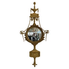 Adams Style Giltwood Convex Mirror