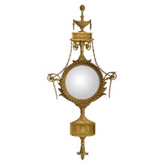 Adams Style Giltwood Convex Mirror