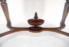 Adams Style Hand Painted Decorated Satinwood Cabinet Large Stretcher Finial MINT