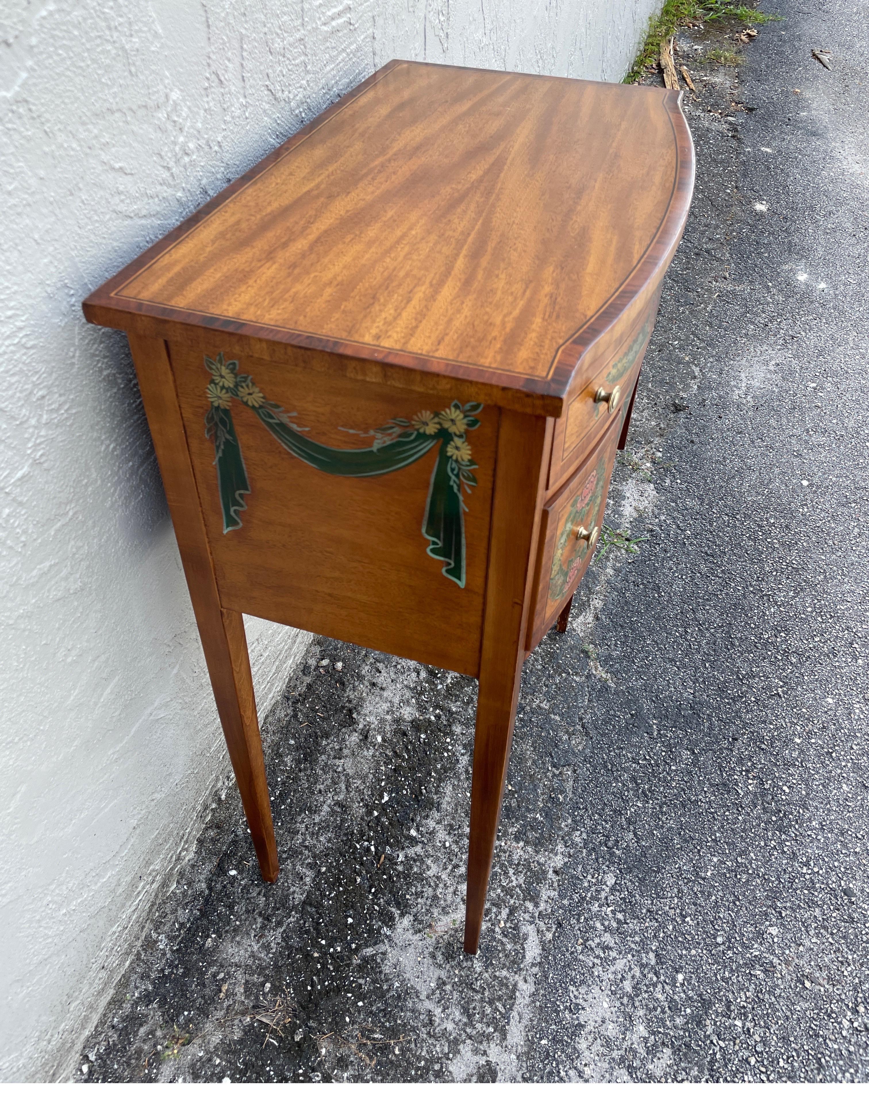 Adams Style Kneehole Side Table For Sale 3
