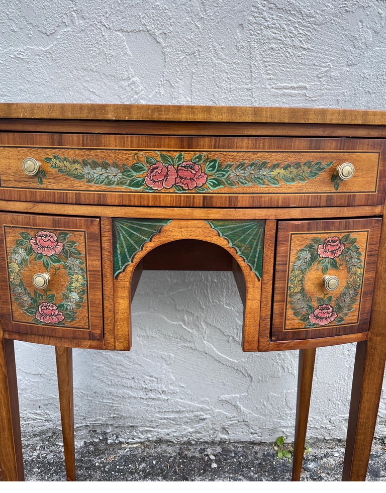 Adams Style Kneehole Side Table For Sale at 1stDibs