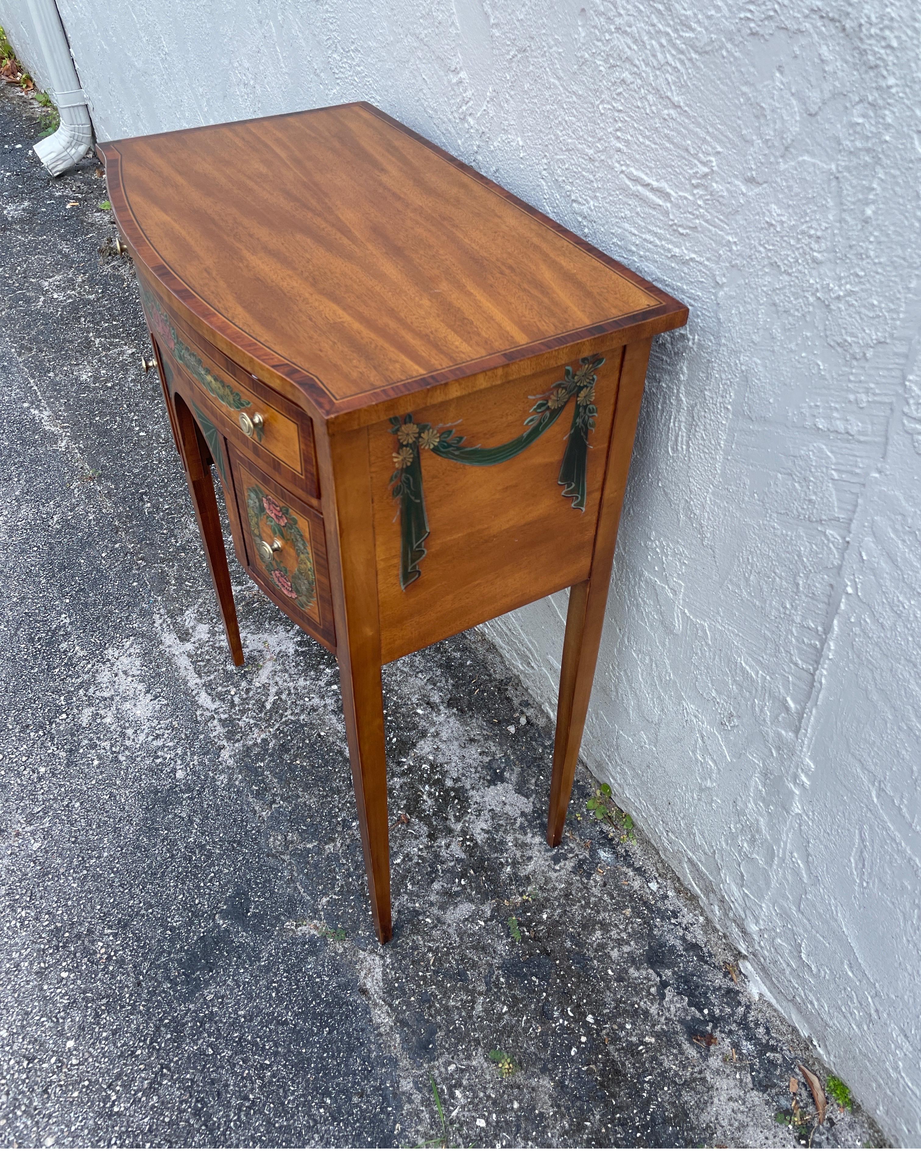 Adams Style Kneehole Side Table For Sale 2