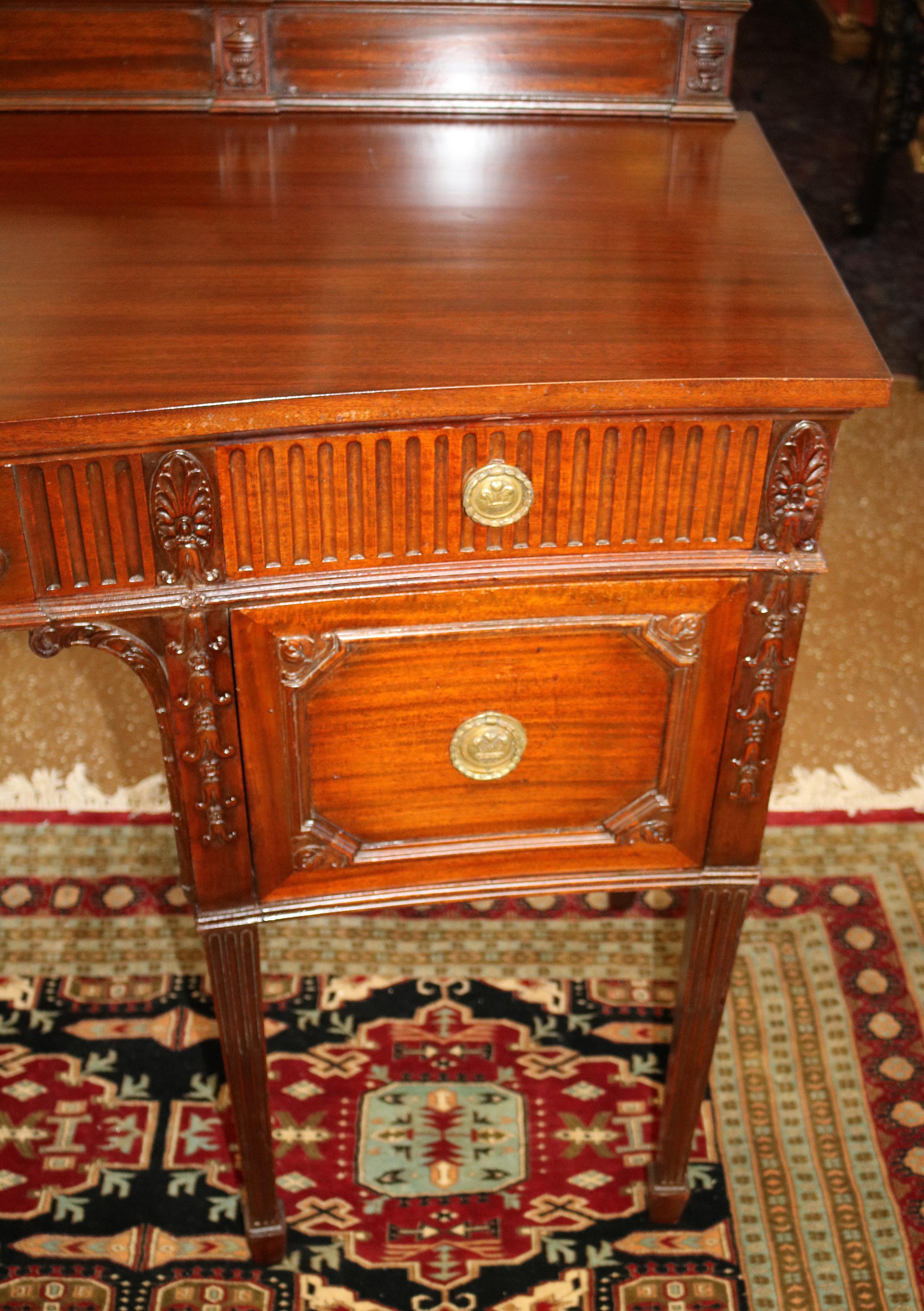 Adams Style Mahogany Sideboard Server Buffet Made in Boston Circa 1940's 6