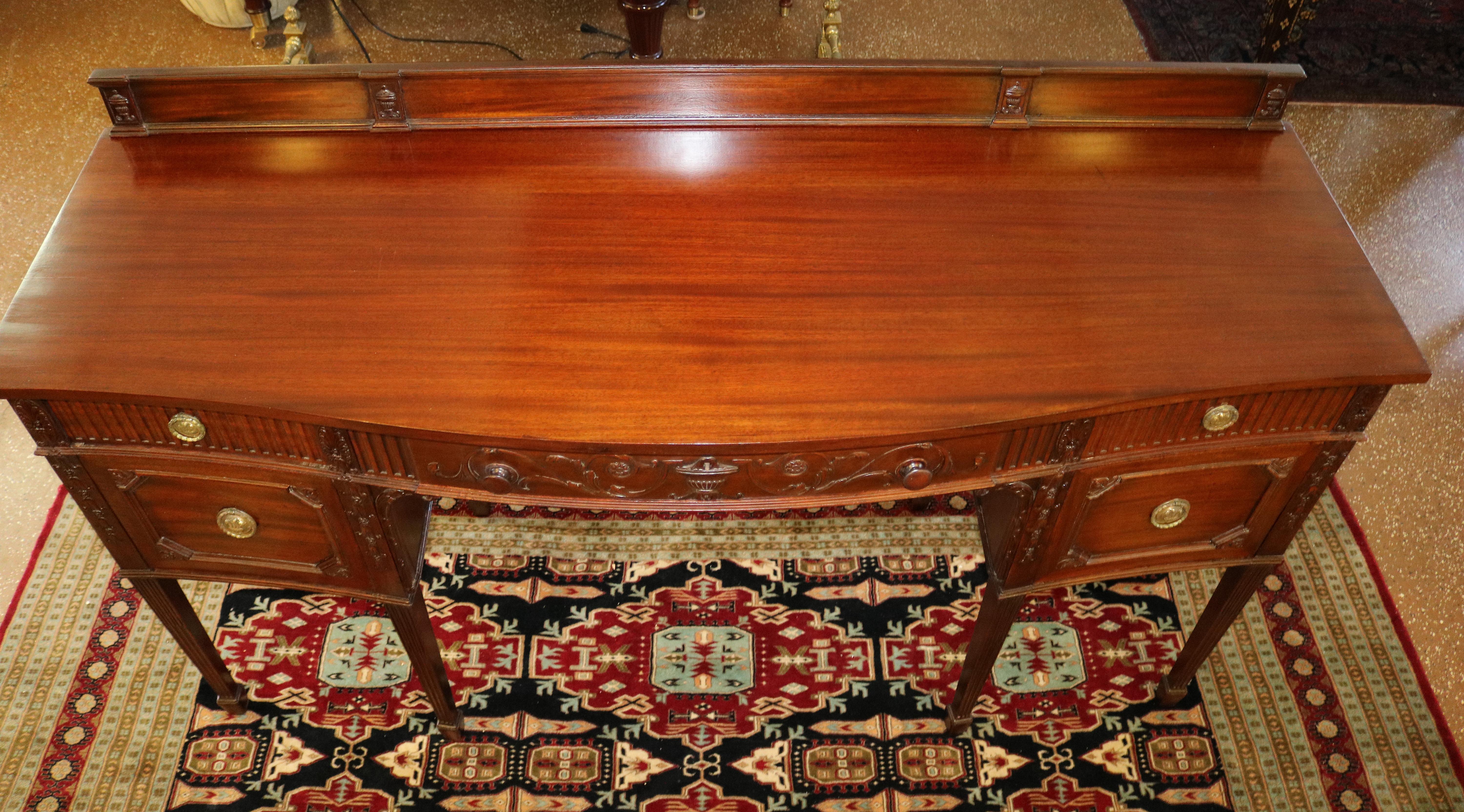 Adams Style Mahogany Sideboard Server Buffet Made in Boston Circa 1940's 8