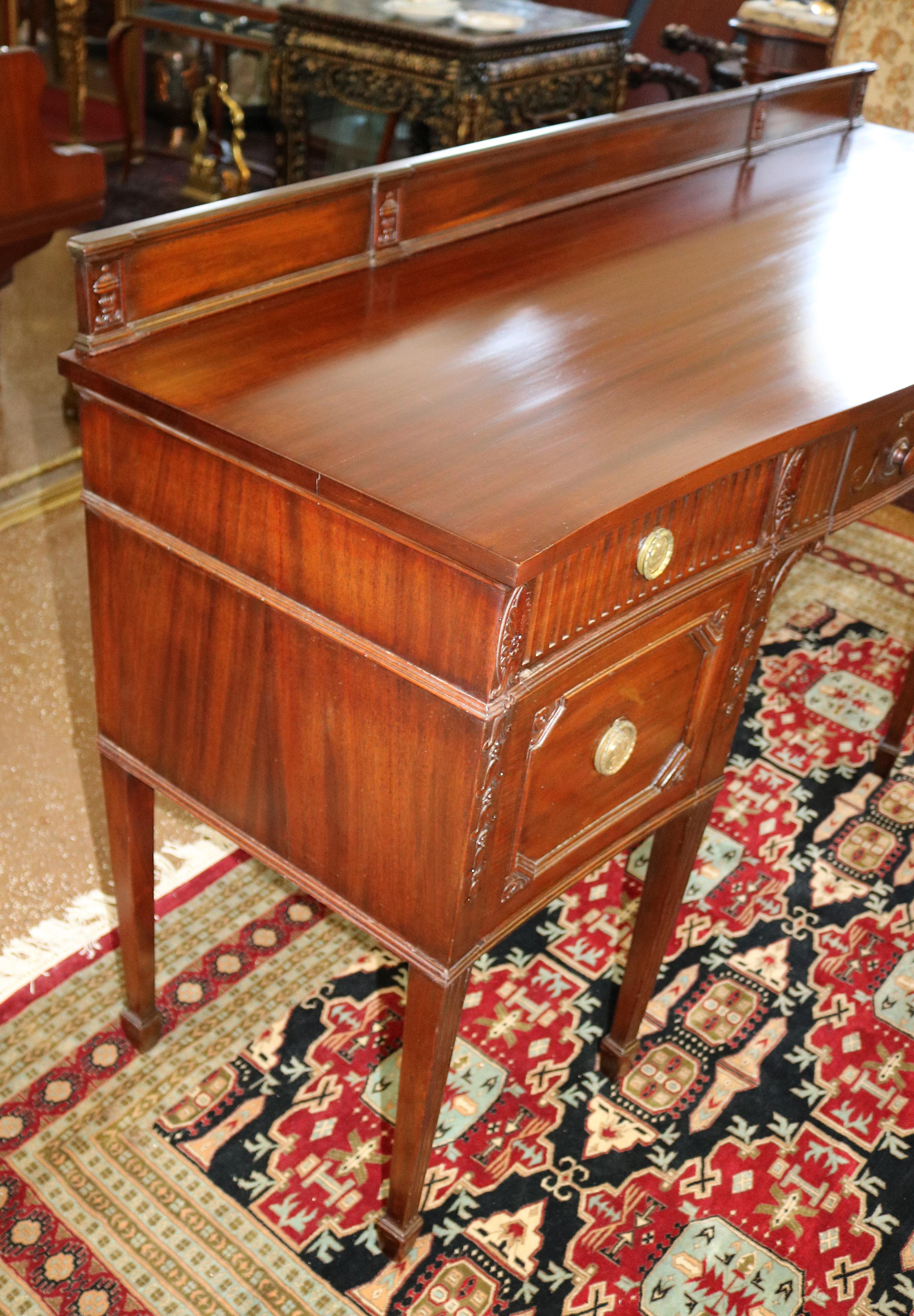 Adams Style Mahogany Sideboard Server Buffet Made in Boston Circa 1940's In Good Condition In Long Branch, NJ