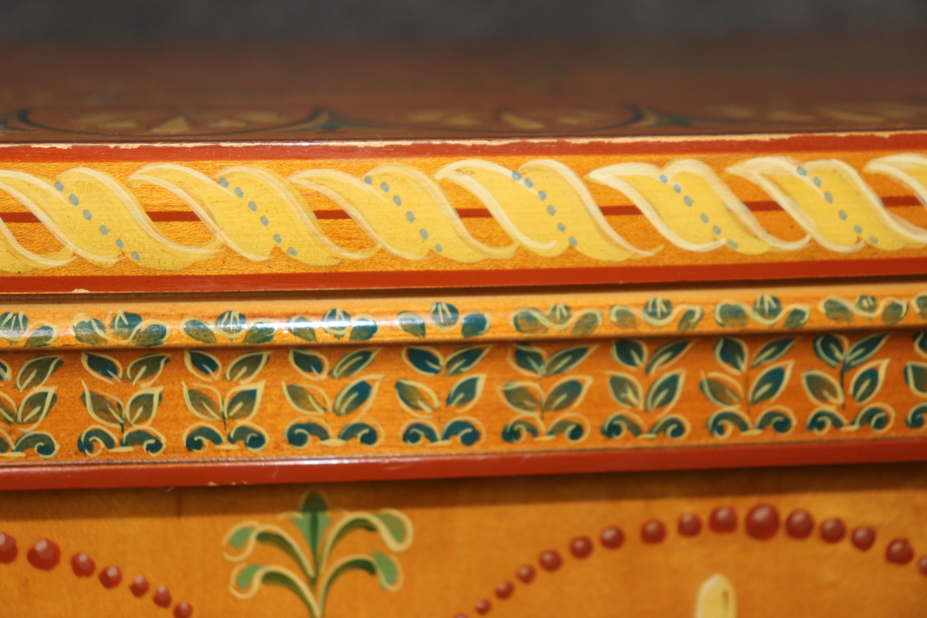 Adams Style Paint Decorated Demilune Sideboard Server By Historic New England For Sale 7